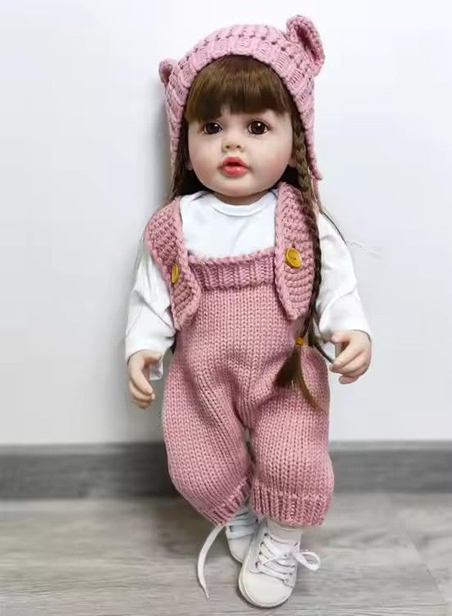 SKYBUCKET Kid Real Baby Dolls for Girls, Full Silicone Body Musical Reborn Baby Doll, Big Size Realistic Newborn Baby dollith Cloth, Nipple Bottle, Dipper Magnetic Pacifier Gift for Girls - Image 4